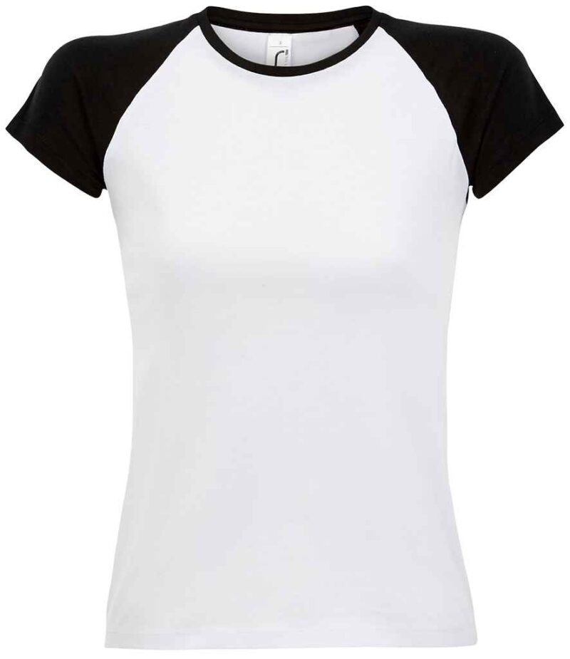 SOL'S Ladies Milky Contrast Baseball T-Shirt - Image 7