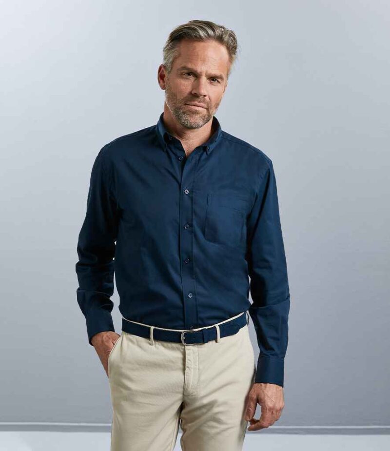 Russell Collection Long Sleeve Classic Twill Shirt - Image 7