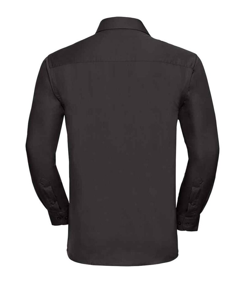 Russell Collection Long Sleeve Easy Care Cotton Poplin Shirt - Image 3