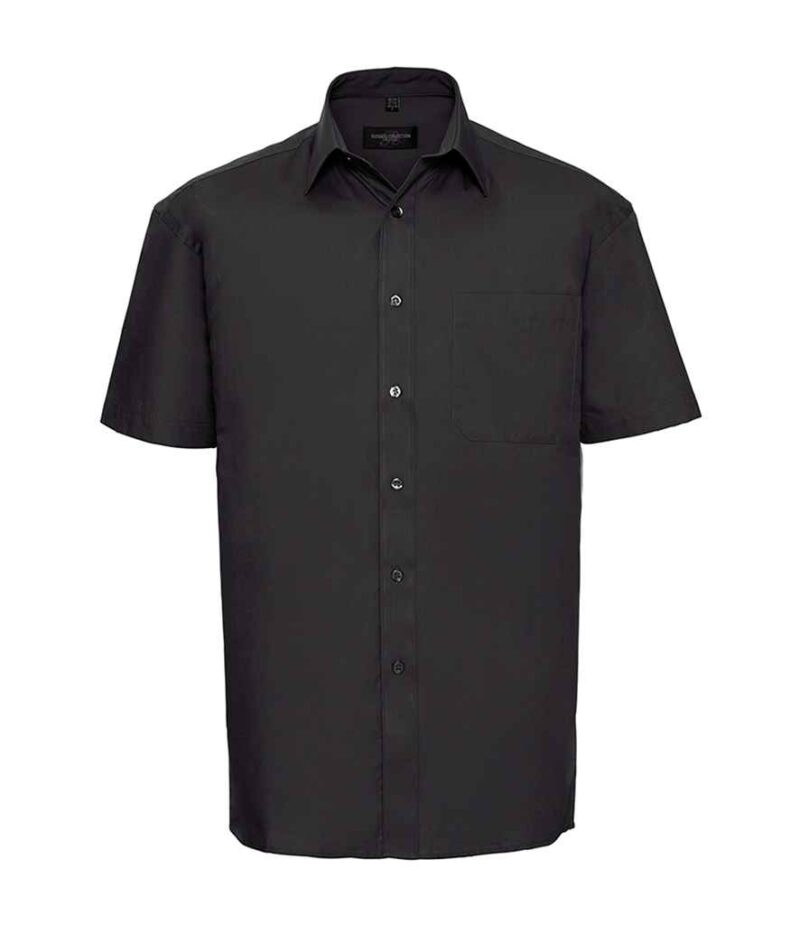 Russell Collection Short Sleeve Easy Care Cotton Poplin Shirt - Image 3