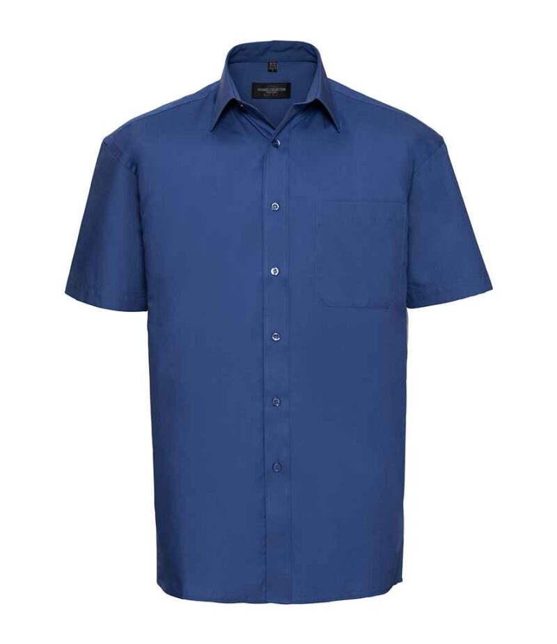 Russell Collection Short Sleeve Easy Care Cotton Poplin Shirt - Image 9