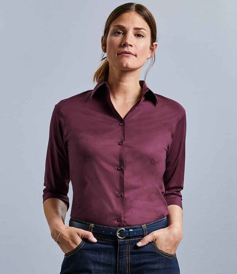 Russell Collection Ladies 3/4 Sleeve Easy Care Fitted Shirt - Image 7