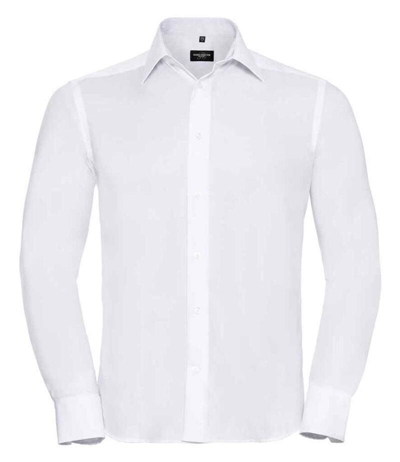 Russell Collection Long Sleeve Tailored Ultimate Non-Iron Shirt - Image 6