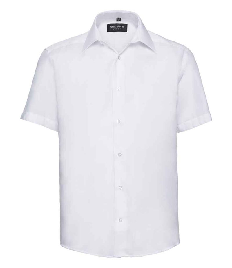 Russell Collection Short Sleeve Tailored Ultimate Non-Iron Shirt - Image 5