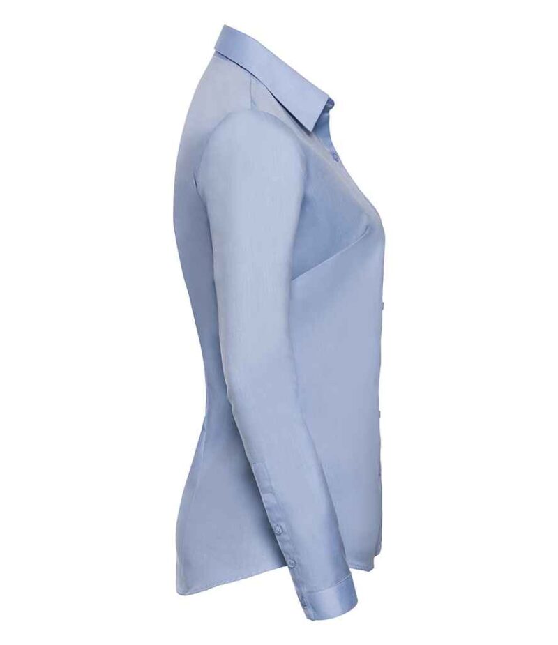 Russell Collection Ladies Long Sleeve Herringbone Shirt - Image 7