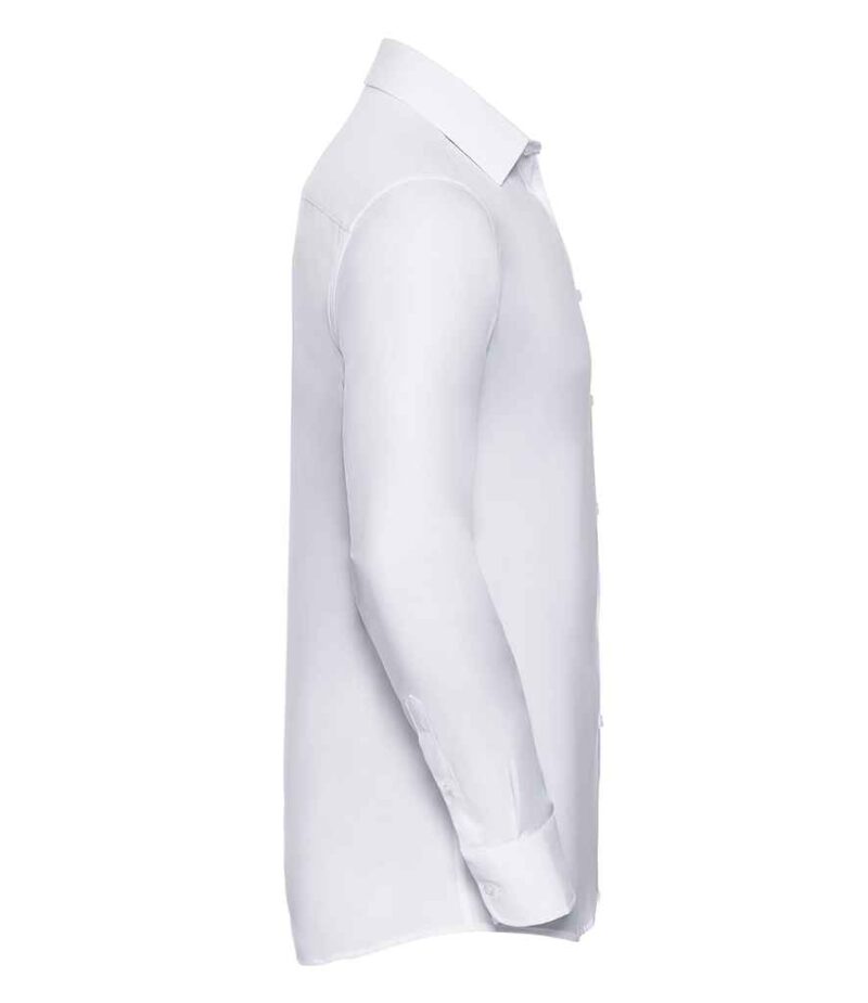 Russell Collection Long Sleeve Herringbone Shirt - Image 3