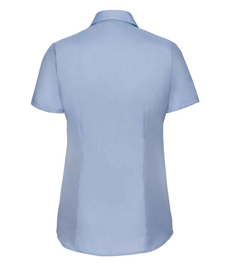 Russell Collection Ladies Short Sleeve Herringbone Shirt - Image 6