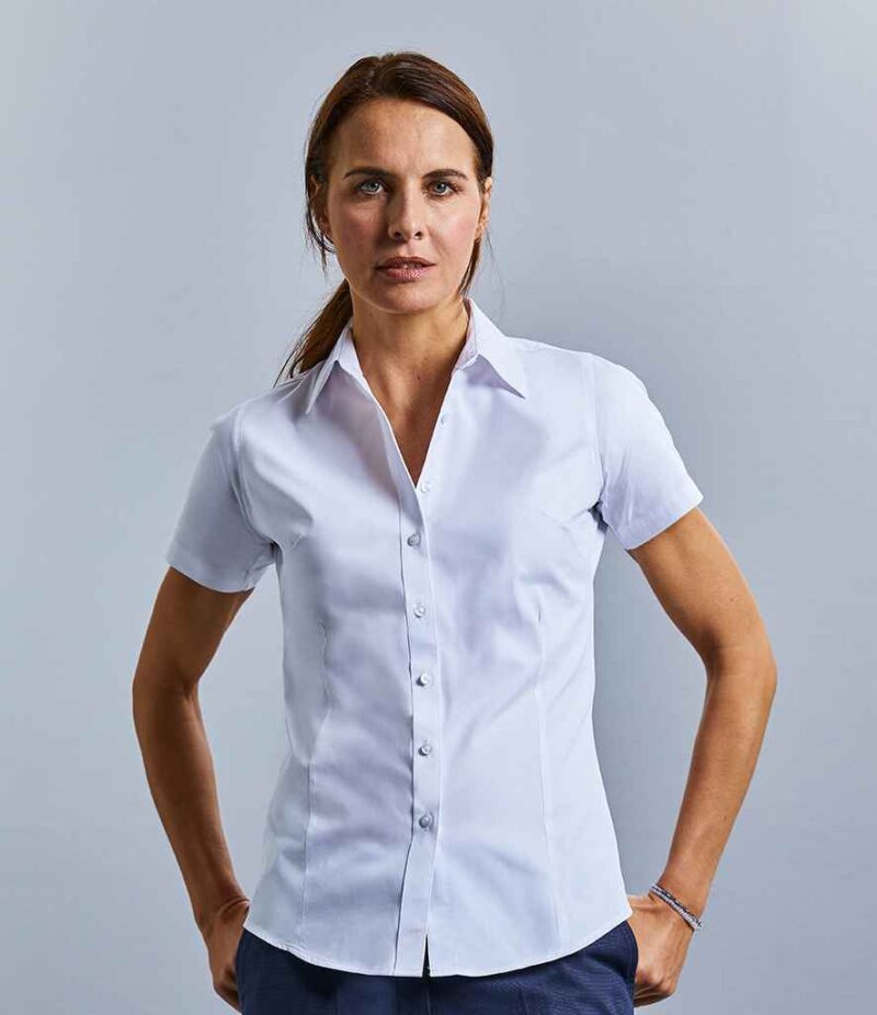 Russell Collection Ladies Short Sleeve Tailored Coolmax® Shirt - Image 2