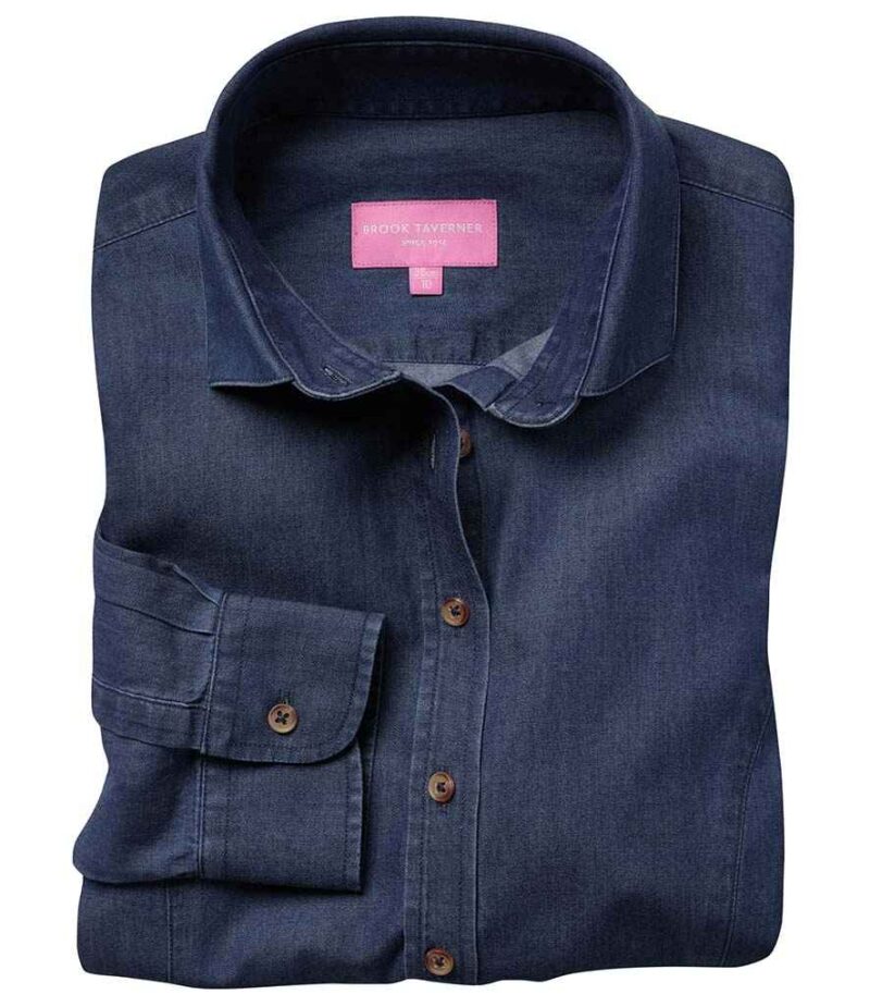 Brook Taverner Ladies Banff Long Sleeve Chambray Shirt - Image 2