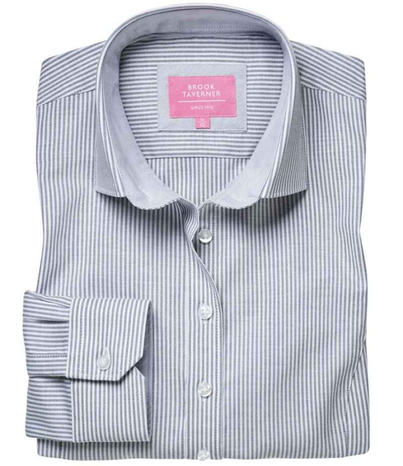 Brook Taverner Ladies Mirabel Long Sleeve Stretch Oxford Shirt - Image 6