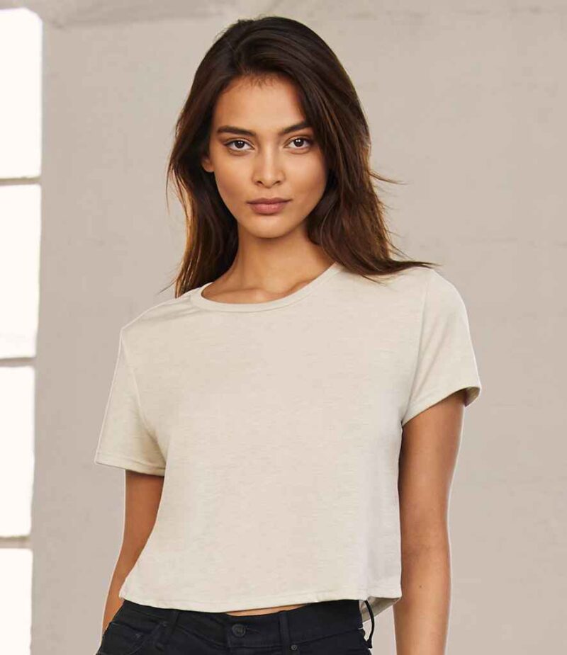 Bella Ladies Flowy Cropped T-Shirt - Image 8