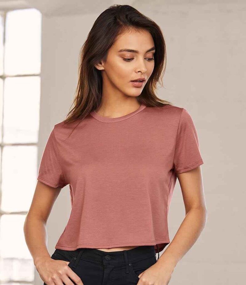 Bella Ladies Flowy Cropped T-Shirt - Image 16