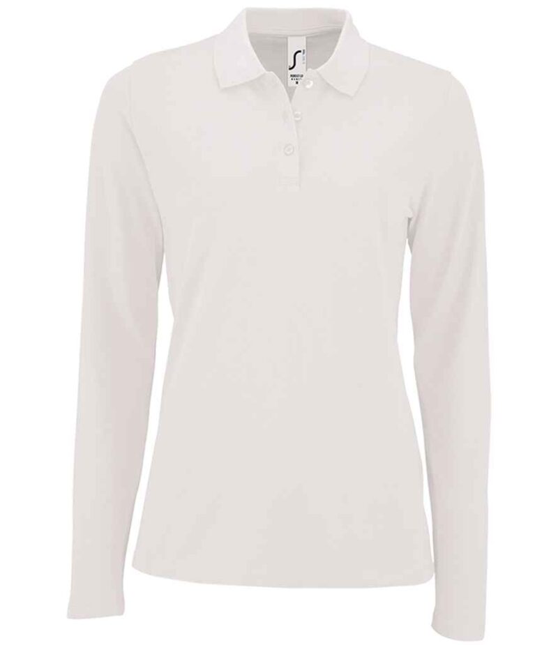 SOL'S Ladies Perfect Long Sleeve Piqué Polo Shirt - Image 4