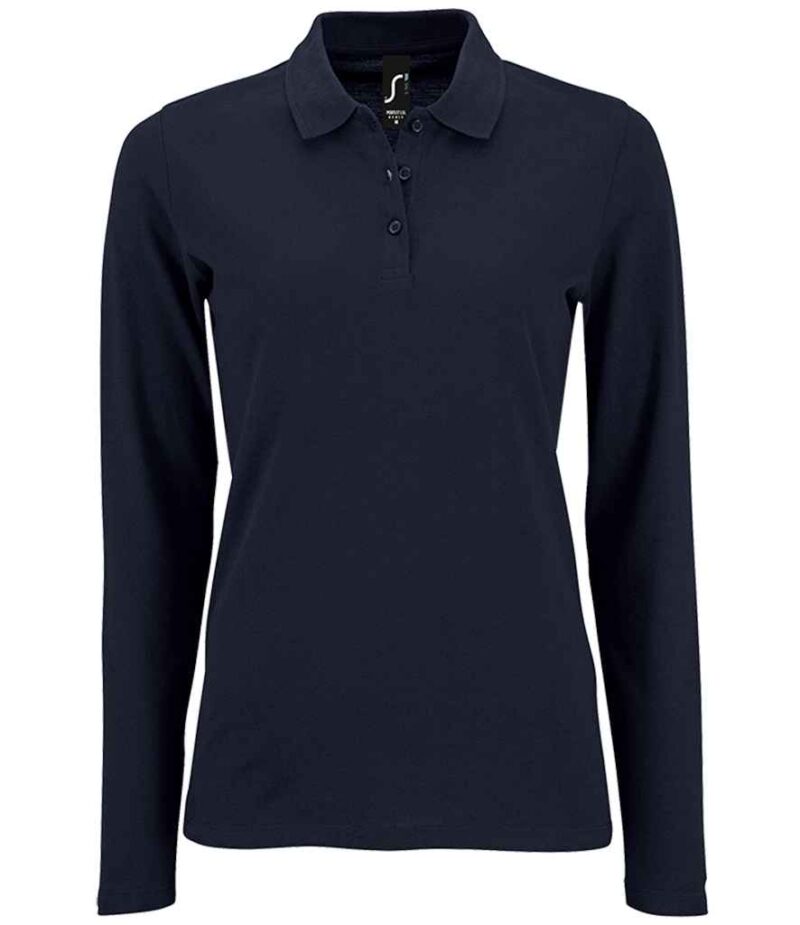 SOL'S Ladies Perfect Long Sleeve Piqué Polo Shirt - Image 7