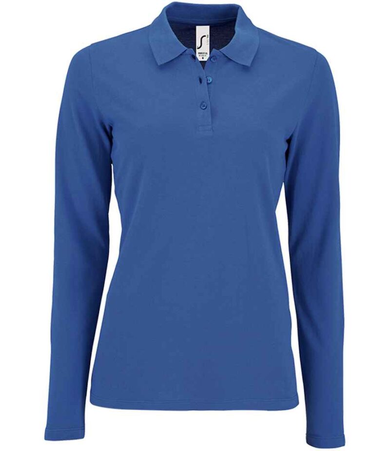 SOL'S Ladies Perfect Long Sleeve Piqué Polo Shirt - Image 10