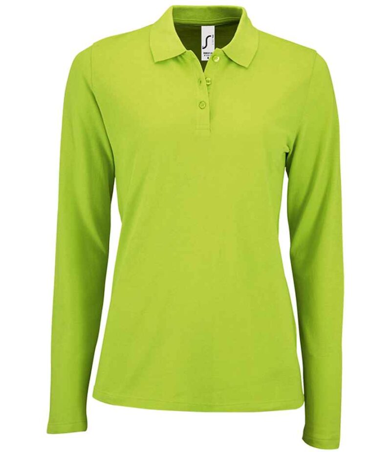 SOL'S Ladies Perfect Long Sleeve Piqué Polo Shirt - Image 13