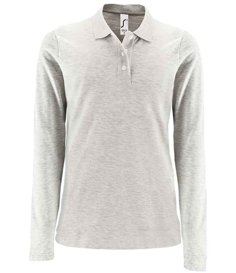 SOL'S Ladies Perfect Long Sleeve Piqué Polo Shirt - Image 16