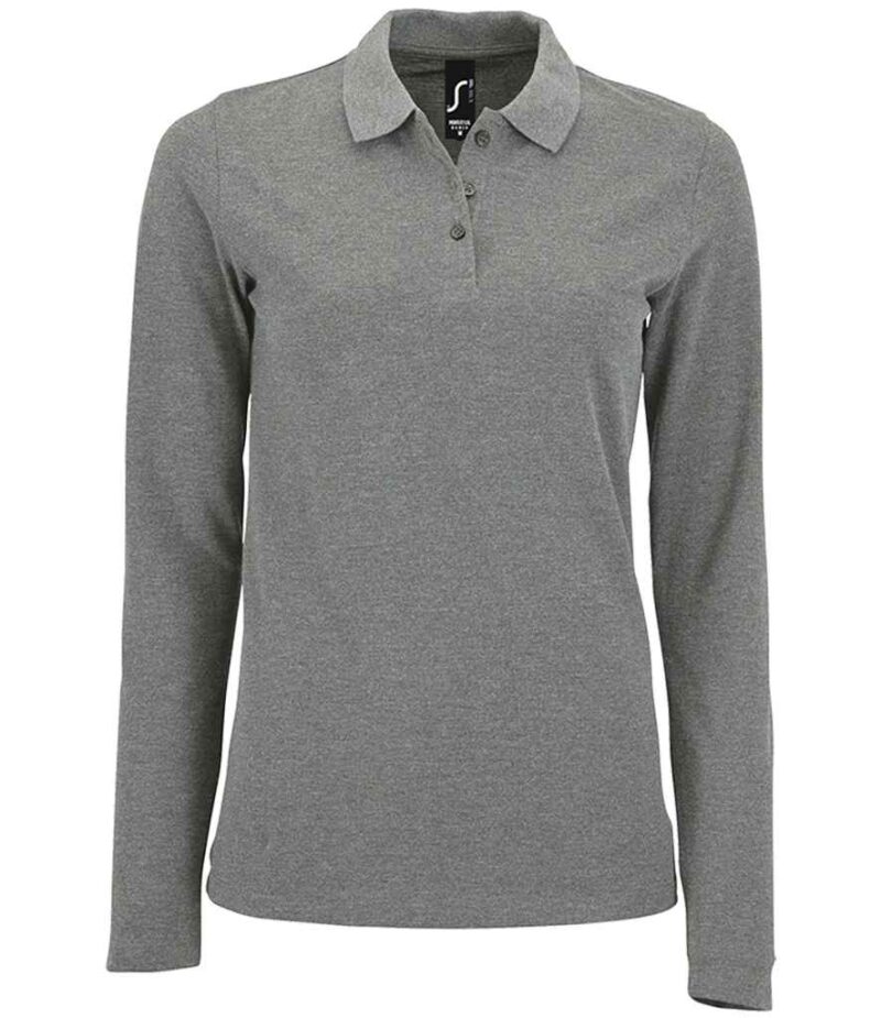 SOL'S Ladies Perfect Long Sleeve Piqué Polo Shirt - Image 19