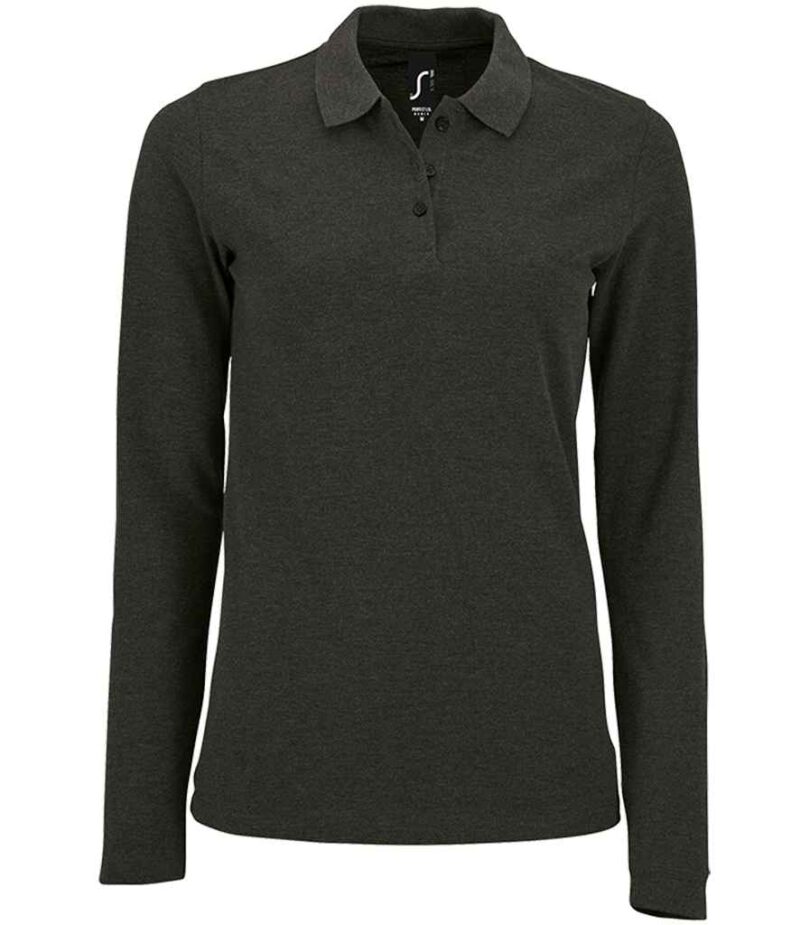 SOL'S Ladies Perfect Long Sleeve Piqué Polo Shirt - Image 22