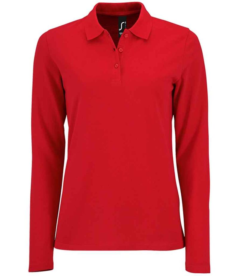 SOL'S Ladies Perfect Long Sleeve Piqué Polo Shirt - Image 25