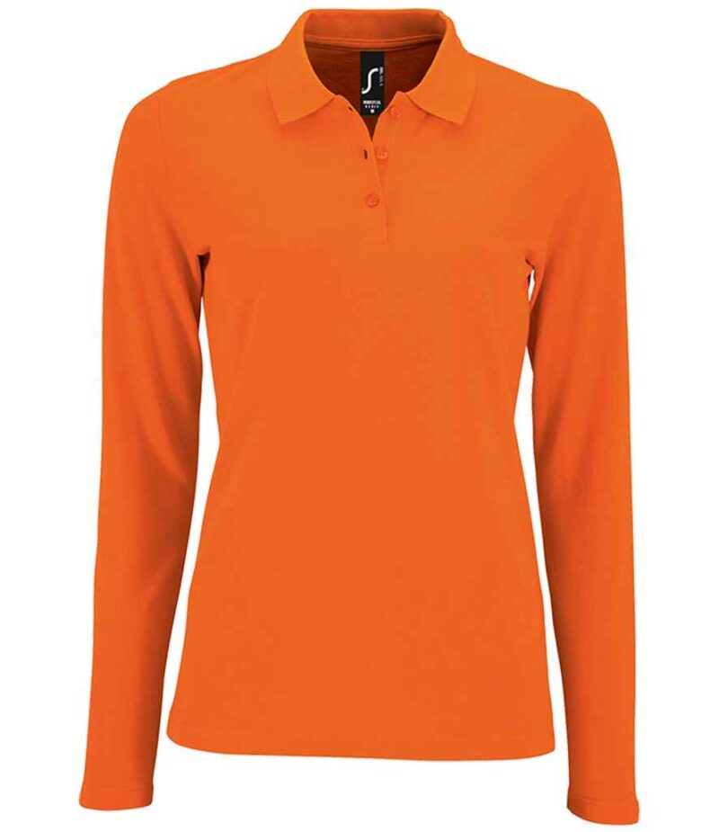 SOL'S Ladies Perfect Long Sleeve Piqué Polo Shirt - Image 28