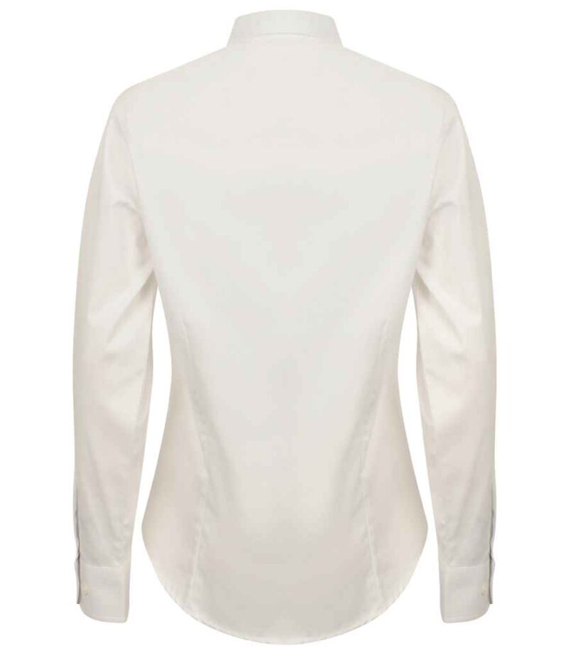 Henbury Ladies Long Sleeve Pinpoint Oxford Shirt - Image 3