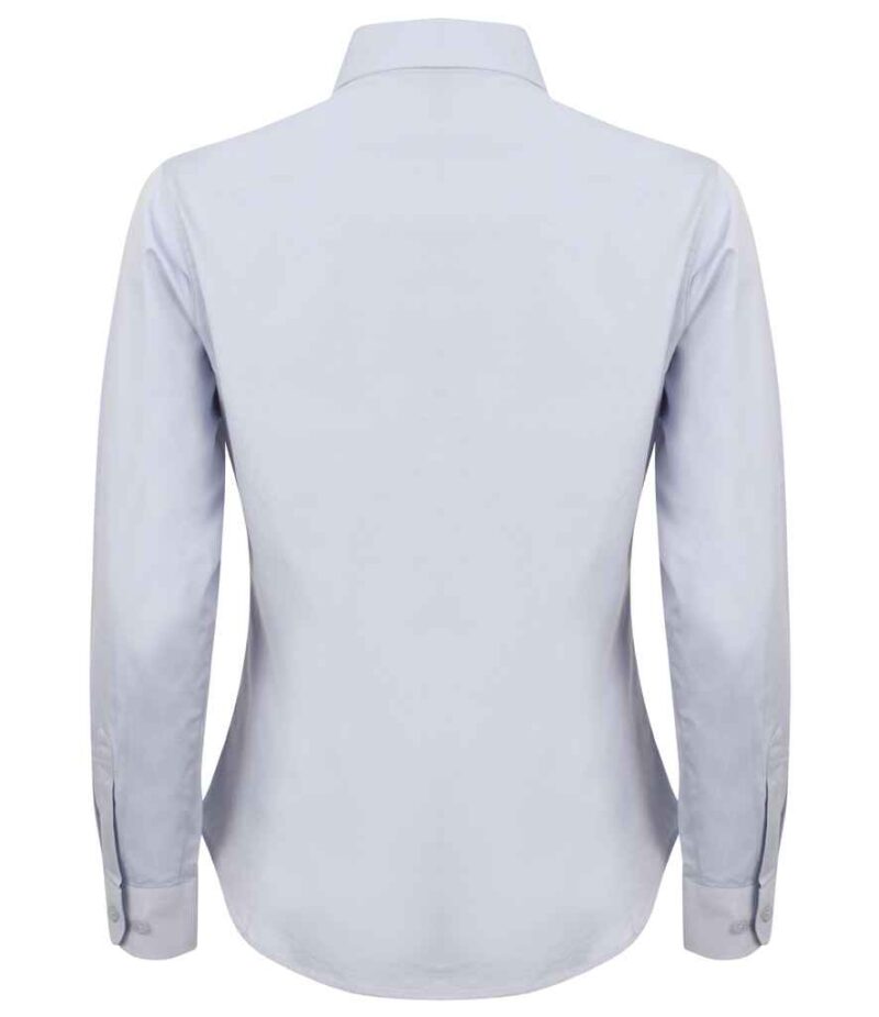 Henbury Ladies Long Sleeve Pinpoint Oxford Shirt - Image 6