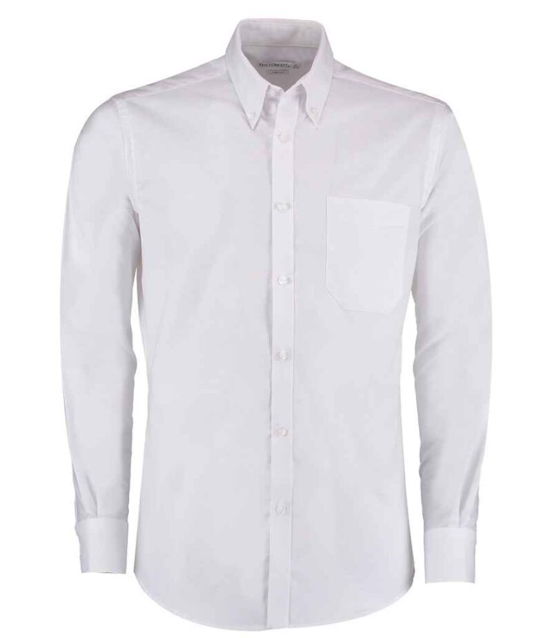 Kustom Kit Long Sleeve Slim Fit Workwear Oxford Shirt - Image 3