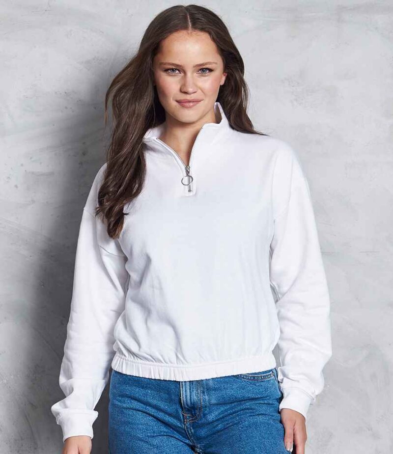 AWDis Ladies Cropped 1/4 Zip Sweatshirt - Image 5