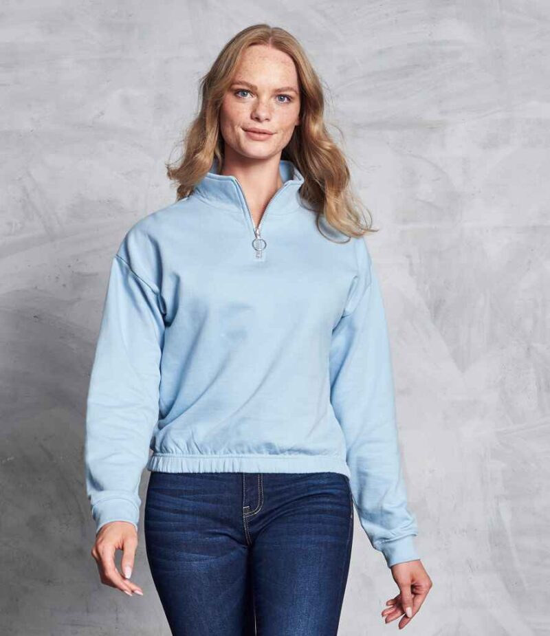 AWDis Ladies Cropped 1/4 Zip Sweatshirt - Image 8