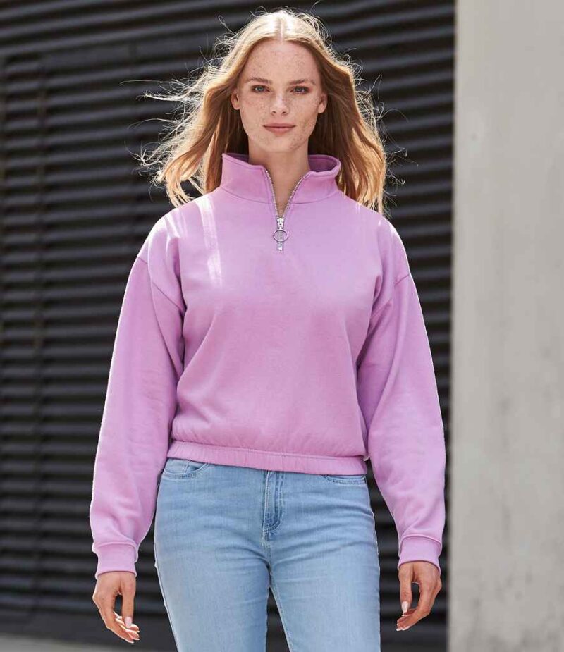 AWDis Ladies Cropped 1/4 Zip Sweatshirt - Image 12