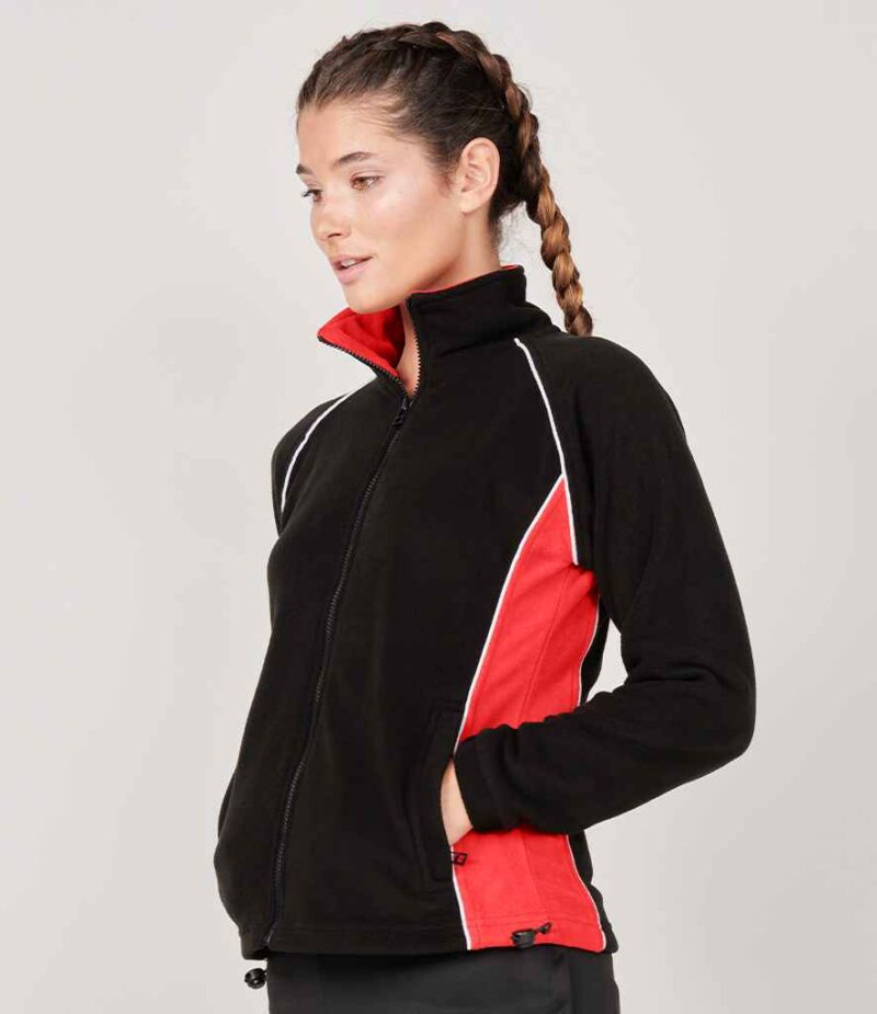 Finden and Hales Ladies Contrast Micro Fleece Jacket - Image 2