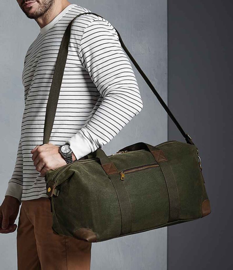 Quadra Heritage Waxed Canvas Holdall - Image 3