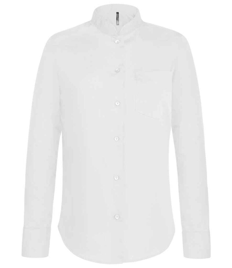 Kariban Ladies Long Sleeve Mandarin Collar Shirt - Image 2