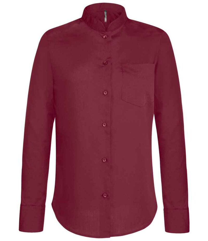 Kariban Ladies Long Sleeve Mandarin Collar Shirt - Image 3