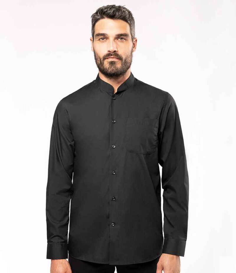 Kariban Long Sleeve Mandarin Collar Shirt