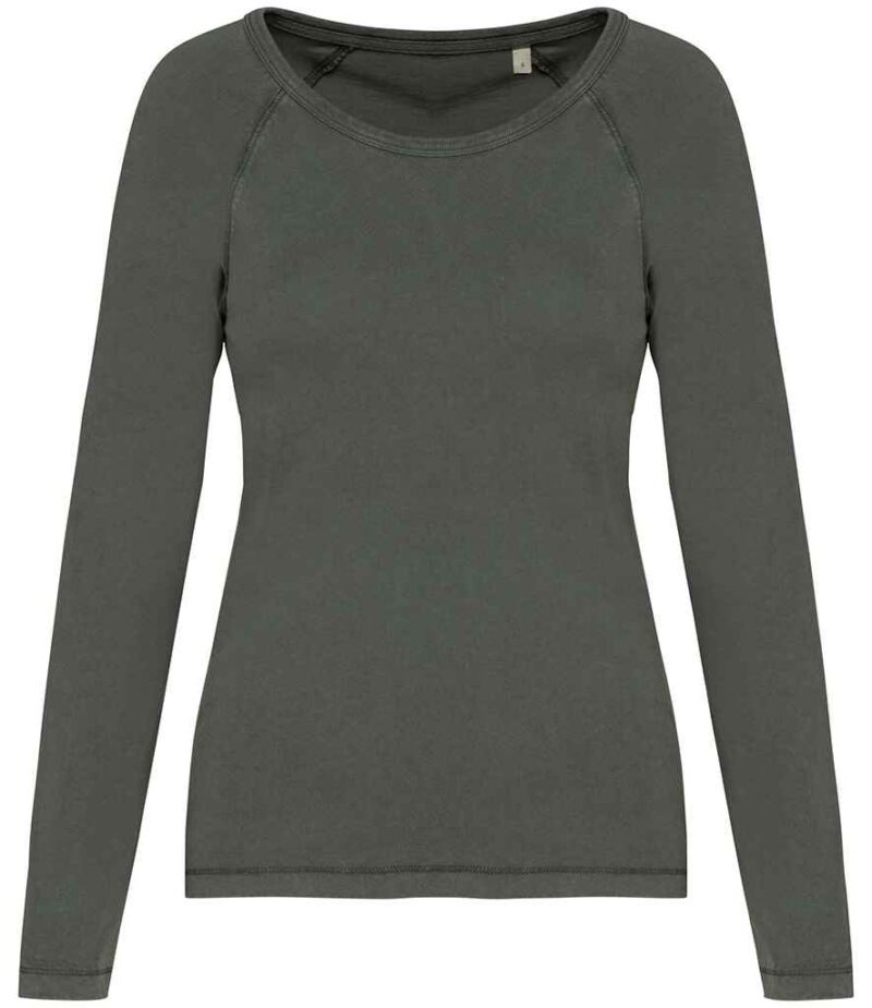 Native Spirit Ladies Raglan Long Sleeve Washed T-Shirt - Image 4