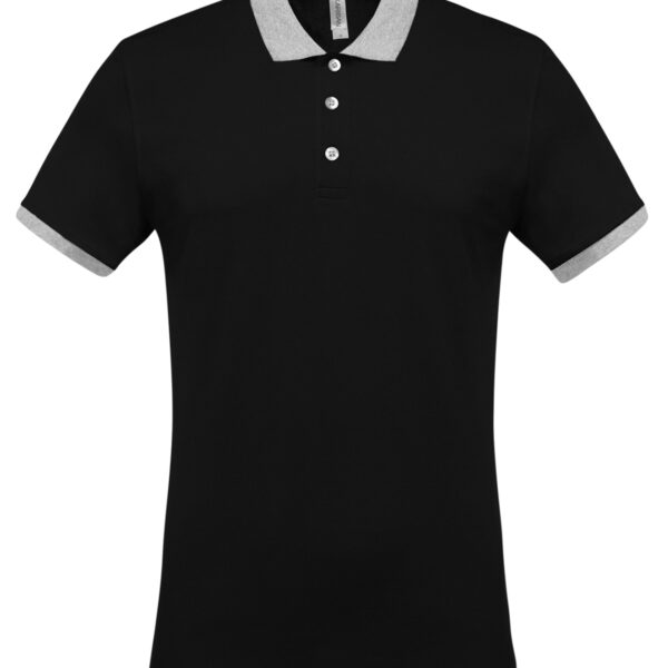 Two-tone piqué polo shirt - Image 1