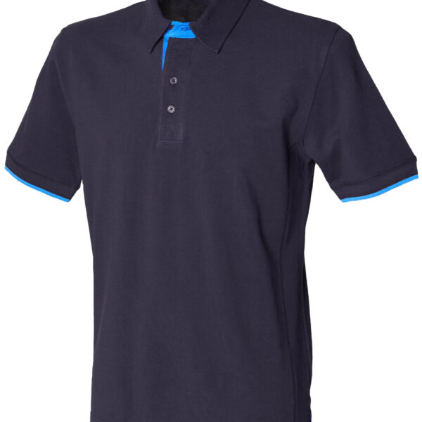 Contrast piqué polo shirt - Image 1