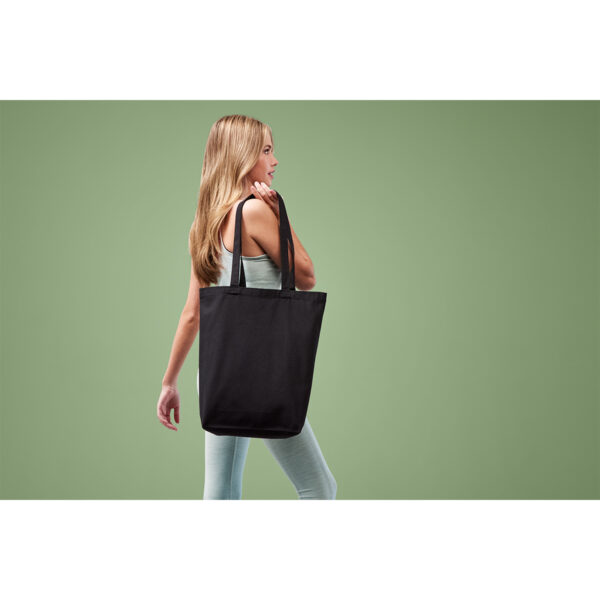 Recycled premium canvas ‘flat base’ shopper - Image 3